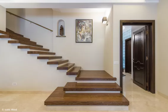 Dark wooden staircase