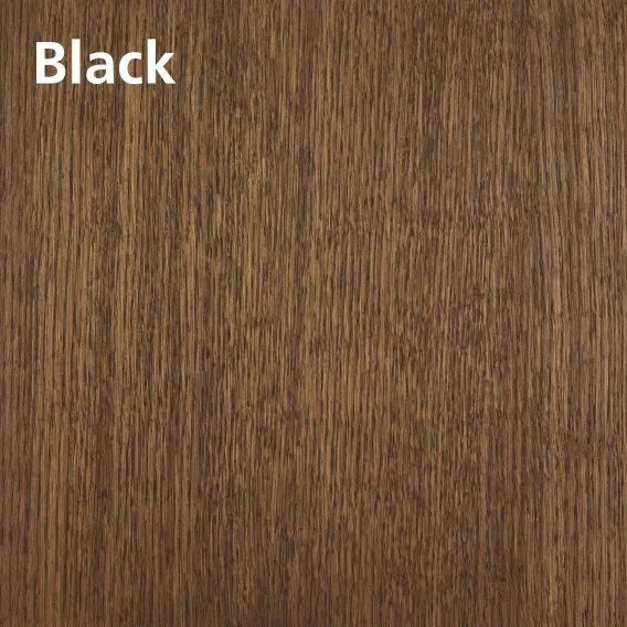 Oiled wood swatch of Oil Plus 2C Black on oak with description