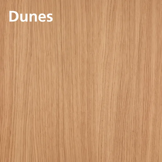 Oiled wood swatch of Oil Plus 2C Dunes on oak with description