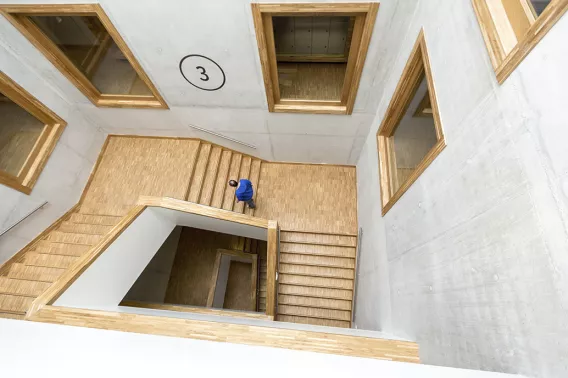 Staircase in the library of Eemhuis